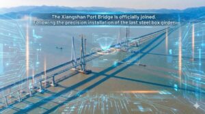 The Xiangshan Port Bridge is officially joined. Following the precision installation of the last steel box girder.